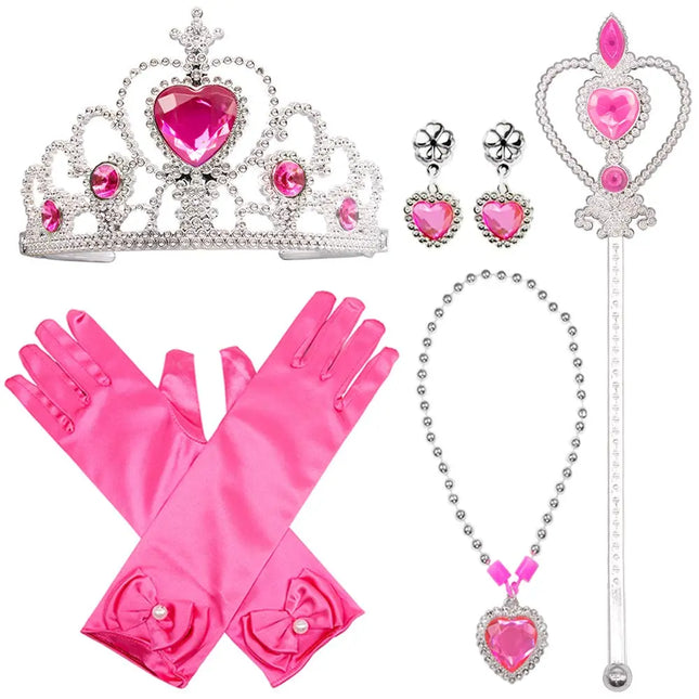 Princess Cinderella Rapunzel Dress up Accessories Set for Girls- Rose Red Fancydresswale