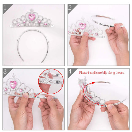 Princess Cinderella Rapunzel Dress up Accessories Set for Girls- Rose Red Fancydresswale