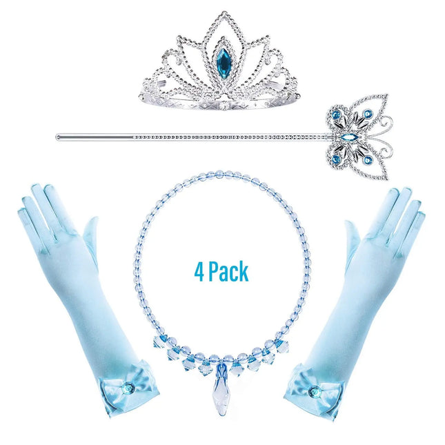 Princess Elsa Cinderella Rapunzel Dress up Accessories Set for Girls with Shoe Necklace Fancydresswale