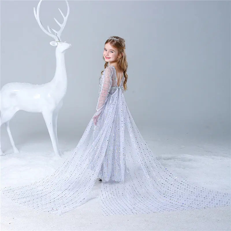 Princess Elsa Princess Birthday Party Dress for Little Girls with –  fancydresswale.com