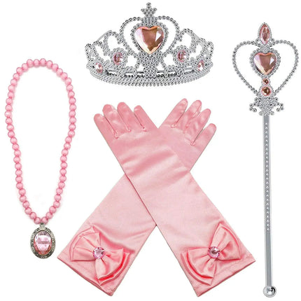 Princess Pink Dress up Accessories Set for Girls with Gloves Fancydresswale