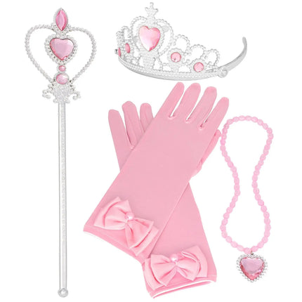 Princess Pink Dress up Accessories Set for Girls with Gloves Fancydresswale