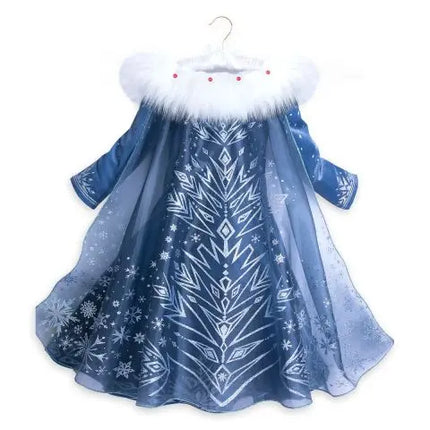 Princess inspired Elsa Princess costume for Girls with Snow Flake Accessories set Fancydresswale