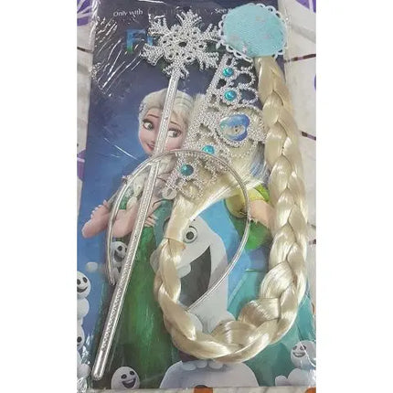 Princess inspired Elsa Princess costume for Girls with Snow Flake Accessories set Fancydresswale