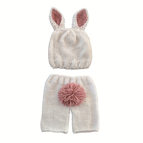 Newborn Photography Props Gift Bunny Outfits Baby Photoshoot Props Girl Boy Rabbit Costume Baby Photo Hat Diaper Carrot Set Baby  Prop for 0-6 Months