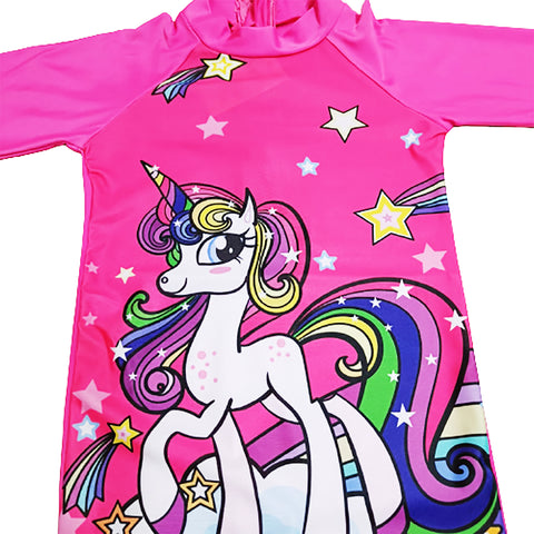 Fancydresswale Girls Swimsuit full sleeve Unicorn horse