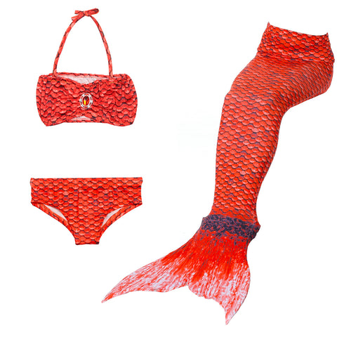Fancydresswale Mermaid swimming costume bikini for Girls- Red