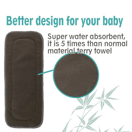 Reusable Charcoal Cloth Diaper Inserts multipack, Absorbent & Breathable Liners, 5-Layer Microfiber Inserts for Cloth Diapers fancydresswale.com