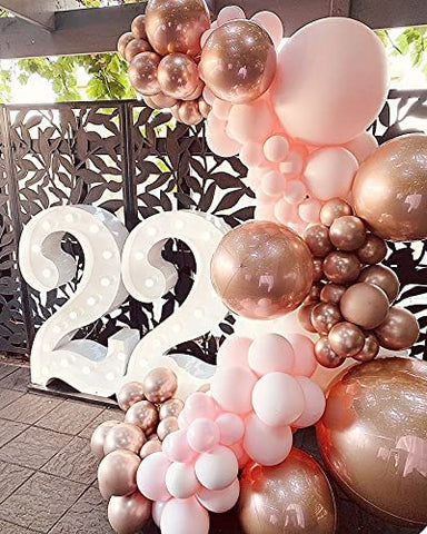 Party Balloons 12 inch Rose Glod Metallic Chrome Helium Shiny Latex Thicken Balloon Perfect Decoration for Wedding Birthday Baby Shower Graduation Christmas Carnival