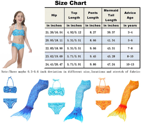 Fancydresswale Mermaid swimming costume bikini for Girls- Orange