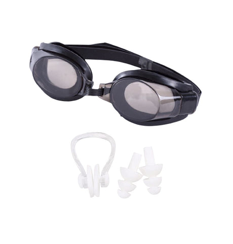 Swimming Goggle and Cap combo for all age groups- Black