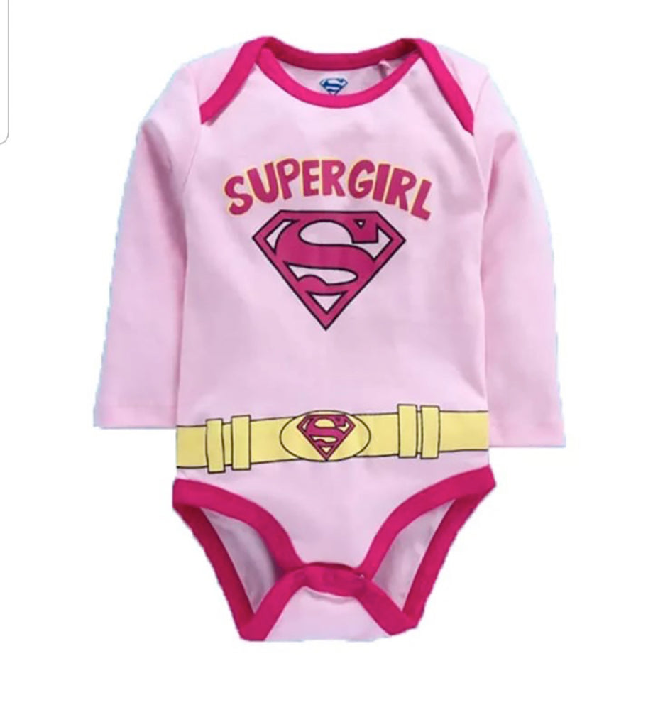 Fancydresswale Super girl Pink Romper for Infants and Newborns Girls