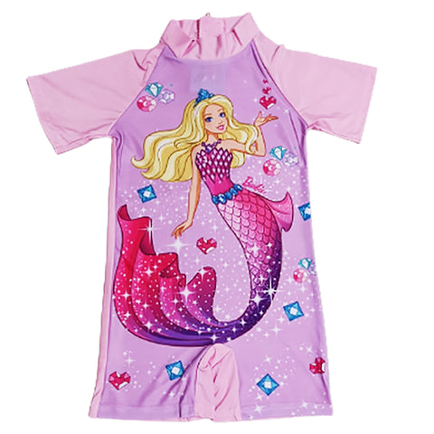 Fancydresswale Mermaid half sleeve Swimsuit for Girls