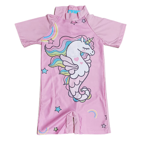 Fancydresswale Unicorn half sleeve Swimsuit for Girls