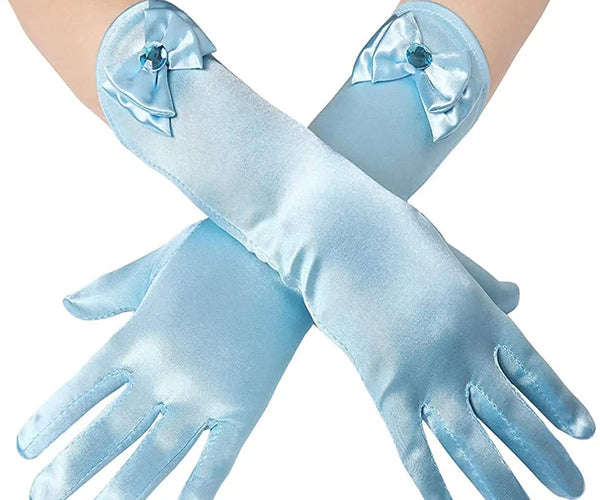 Satin Gloves Princess Dress Up Bows Gloves Long Gloves for Party(Light –  fancydresswale.com