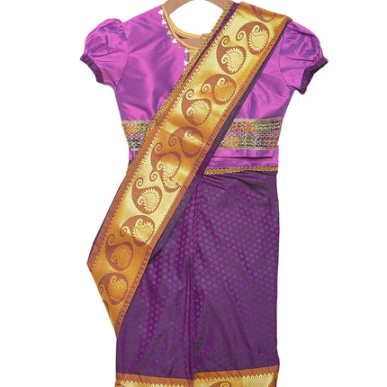 South Indian Ready to Wear Prestich  Festive Saree with Blouse For Girls Fancydresswale.com