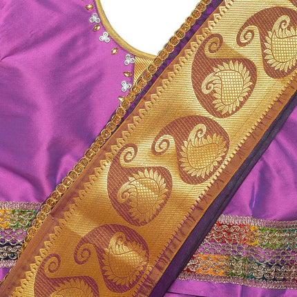 South Indian Ready to Wear Prestich  Festive Saree with Blouse For Girls Fancydresswale.com