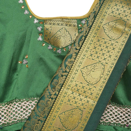 South Indian Ready to Wear Prestich  Festive Saree with Blouse For Girls Fancydresswale.com