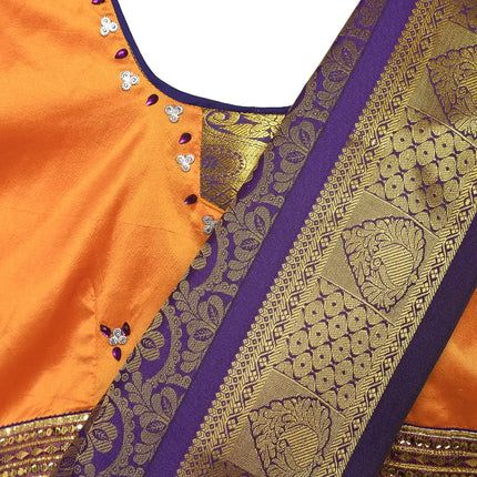 South Indian Ready to Wear Prestich  Festive Saree with Blouse For Girls Fancydresswale.com