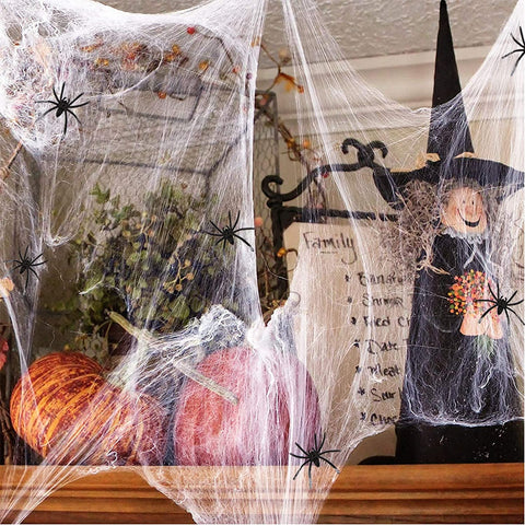 Fancydresswale Halloween Decoration Items for Halloween Party Supply (Spider Web- White)