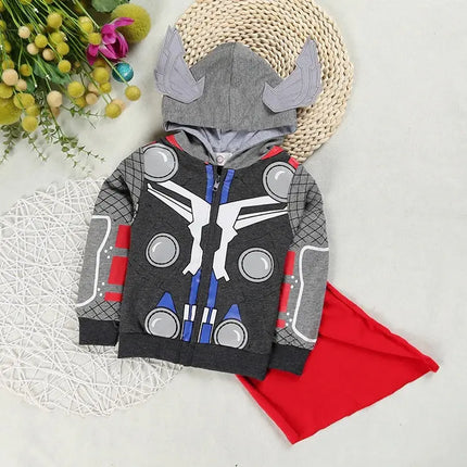 Spring and autumn Superhero Zipper jacket Long Sleeve Hooded Sweatshirts-Thor Fancydresswale.com