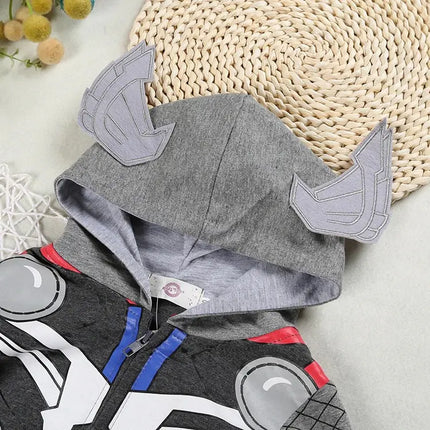 Spring and autumn Superhero Zipper jacket Long Sleeve Hooded Sweatshirts-Thor Fancydresswale.com