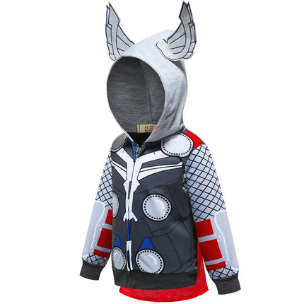 Spring and autumn Superhero Zipper jacket Long Sleeve Hooded Sweatshirts-Thor Fancydresswale.com