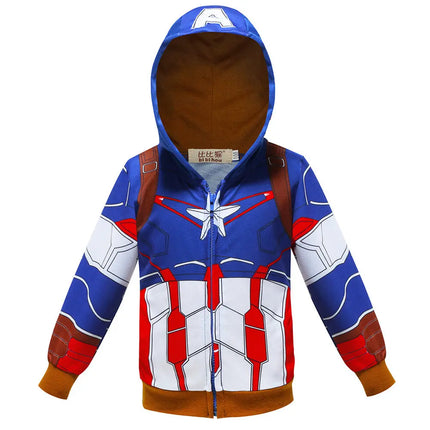 Spring and autumn Superhero Zipper jacket Long Sleeve Hooded Sweatshirts-Thor Fancydresswale.com