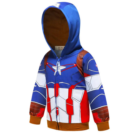 Spring and autumn Superhero Zipper jacket Long Sleeve Hooded Sweatshirts-Thor Fancydresswale.com