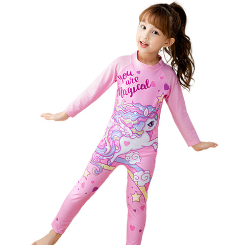 Fancydresswale Unicorn Princess Full sleeve Swimsuit for kids