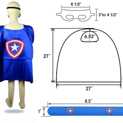 Superhero Capes for Birthday Return Gift with Matching Slap Bracelet and Eye mask- Boys and Girls set of 9 fancydresswale.com