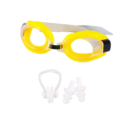 Swimming Cap and Goggle combo for all age groups- White-Yellow Color fancydresswale.com