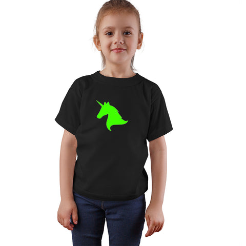 Fancydresswale Unicorn Black and Neon green Cotton T-shirts