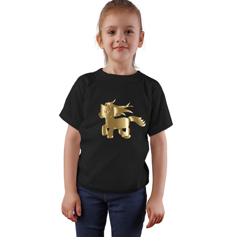 Fancydresswale Unicorn Black Gold Cotton T-shirts Unisex