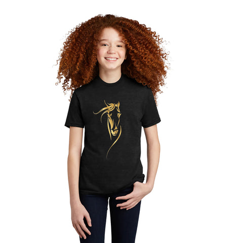 Fancydresswale Unicorn Black Gold Cotton T-shirts for Kids and Adults