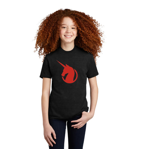 Unicorn Black Red Cotton T-shirts for Girls and Adults