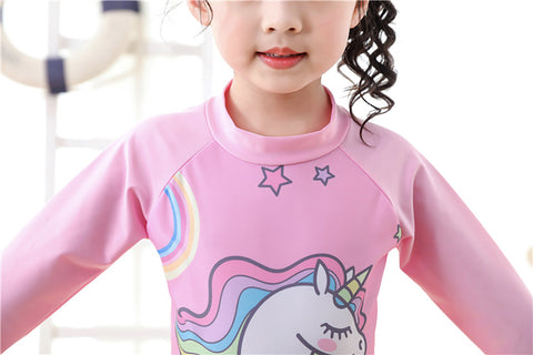 Fancydresswale Unicorn Full sleeve Swimsuit for Girls