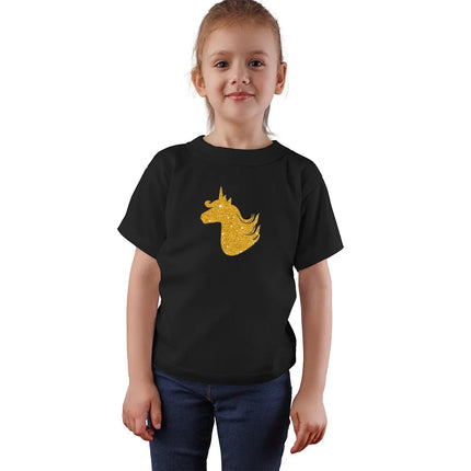 Unicorn Black Gold Cotton T-shirts for Kids and Adults fancydresswale.com