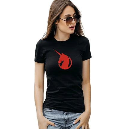 Unicorn Black Red Cotton T-shirts for Girls and Adults fancydresswale.com