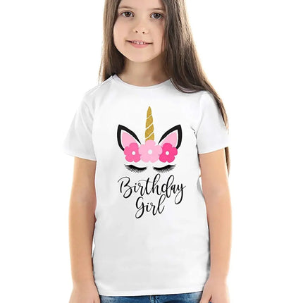Unicorn Brthday Princess Costume Set- Tutu Multicolor Skirt, Assorted Headband, T-Shirt and Sash Fancydresswale