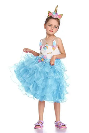 Unicorn Costume Unicorn Party Dresses Princess Costumes for Girls Colour Blue Fancydresswale