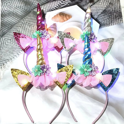 Unicorn LED Glow hair band for Girls birthday Gift party prop Girls-6 colors fancydresswale.com