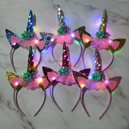 Unicorn LED Glow hair band for Girls birthday Gift party prop Girls-6 colors fancydresswale.com