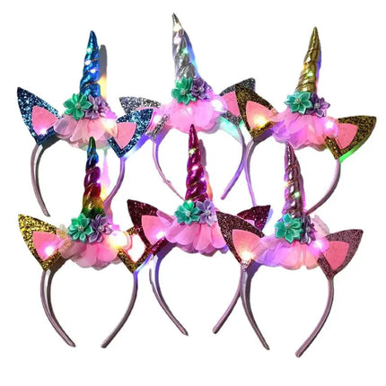 Unicorn LED Glow hair band for Girls birthday Gift party prop Girls-6 colors fancydresswale.com