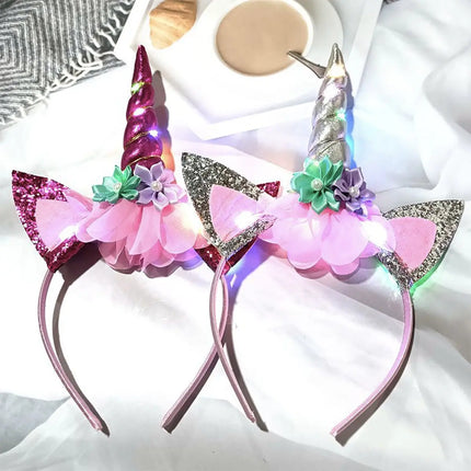 Unicorn LED Glow hair band for Girls birthday Gift party prop Girls-6 colors fancydresswale.com
