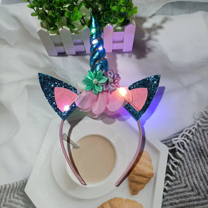 Unicorn LED Glow hair band for Girls birthday Gift party prop Girls-6 colors fancydresswale.com