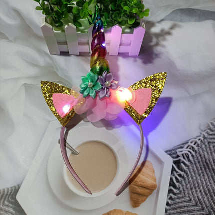 Unicorn LED Glow hair band for Girls birthday Gift party prop Girls-6 colors fancydresswale.com