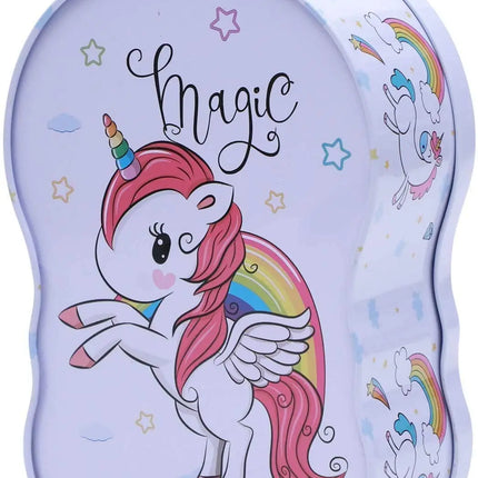 Unicorn Metal Body Piggy Bank Saving Money Box for Kids with Lock and Key Fancydresswale