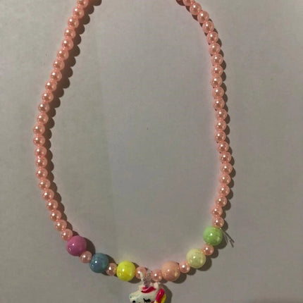 Unicorn Pearl Jewellery Set of 4 (Necklace,Bracelet,Ring and earring) Random Colour Fancydresswale