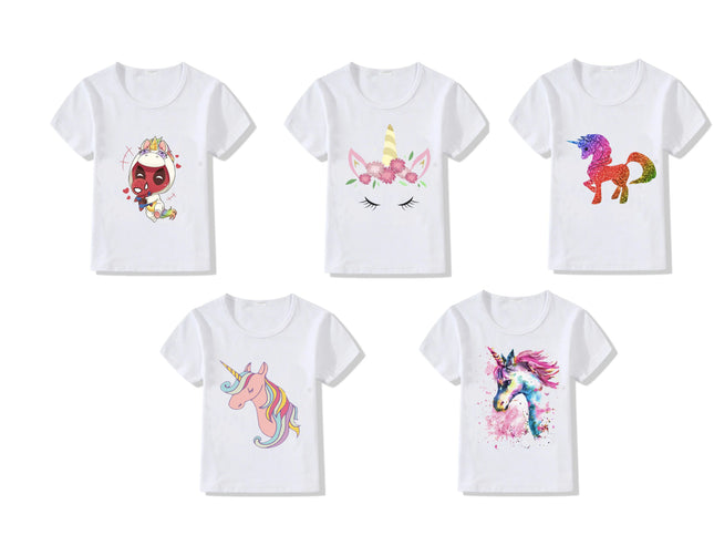 Unicorn T-shirts for girls - Combo of 5 dresses Fancydresswale.com